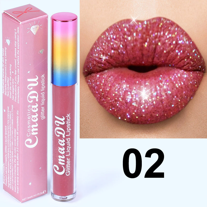 Cmaadu™ Diamond Shine Lip Gloss – Glitter Liquid Lipstick for Stunning Matte Lips
