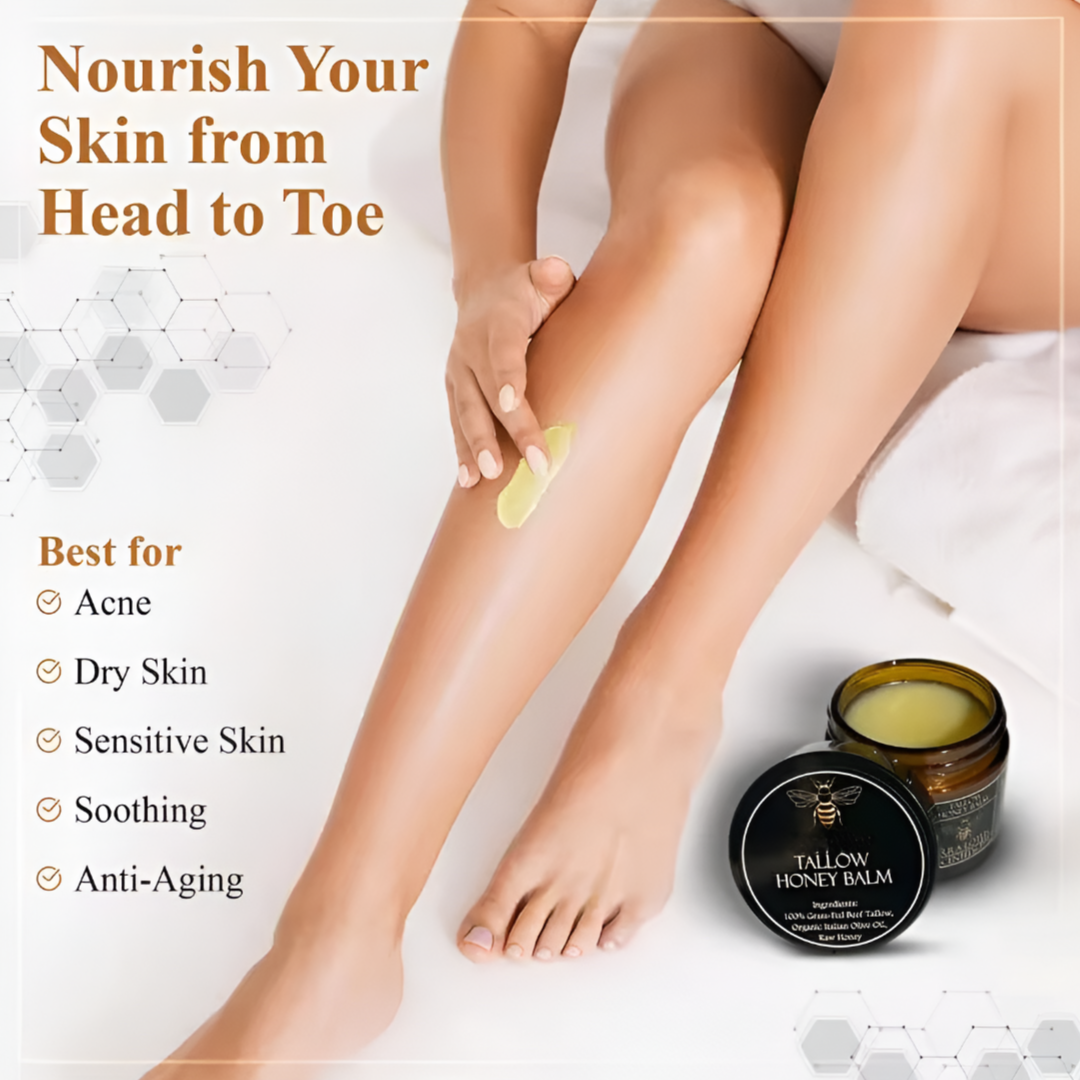 Tallow Honey Balm™ Organic Beef Tallow & Raw Honey Moisture Balm